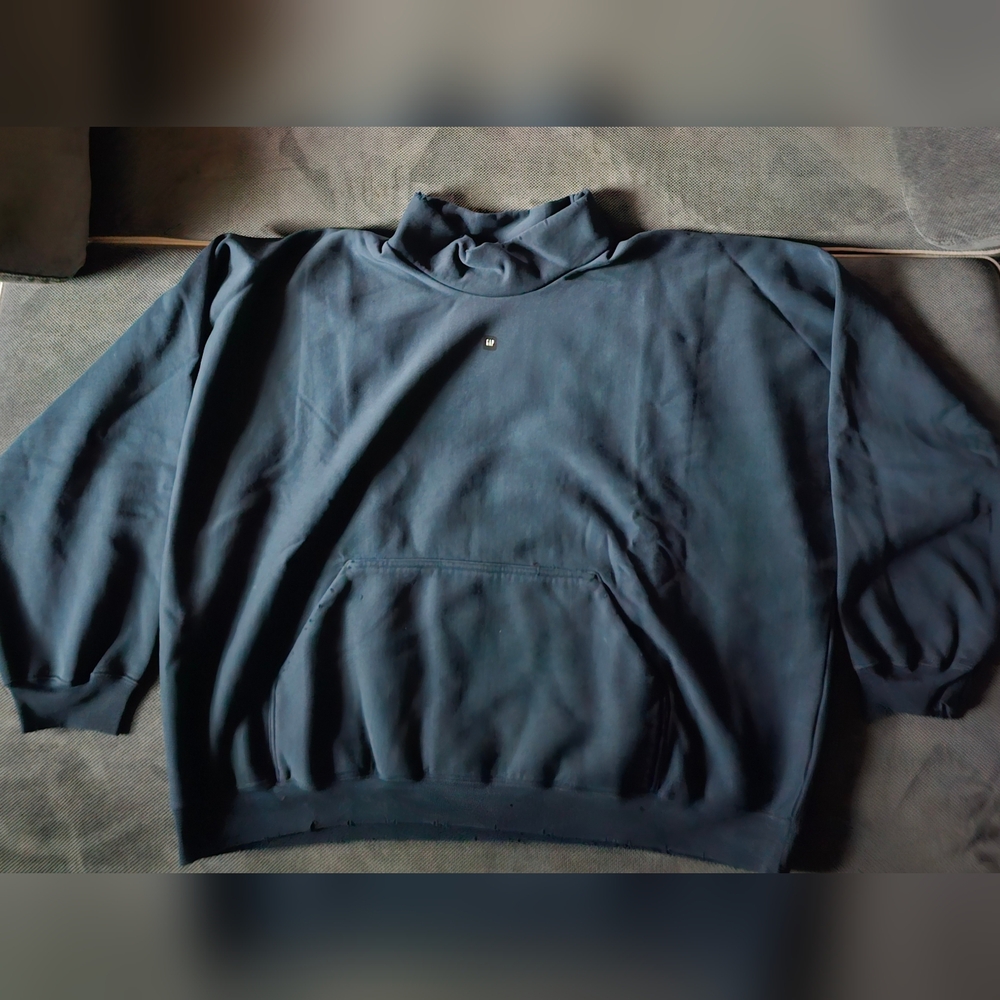 Yeezy Gap Engineered By Balenciaga High Neck Logo Sweater Dark Blue Size XL